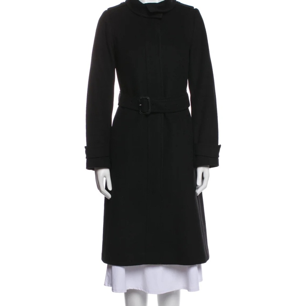 Burberry London Classic Wool Black Trench Coat